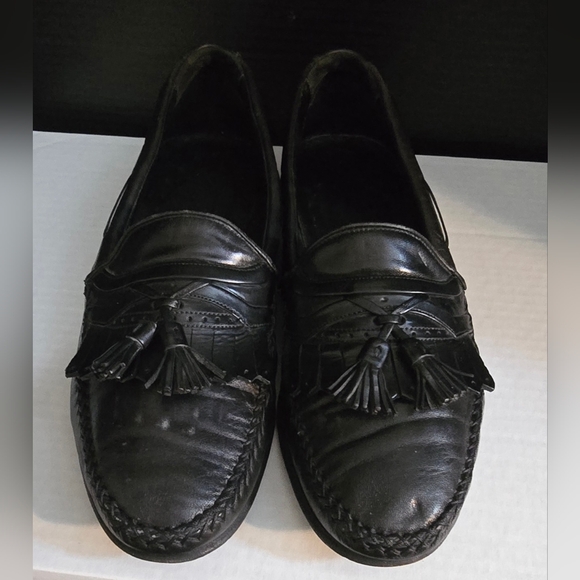 Johnston & Murphy Cellini Black Leather Tassel Loafers Men's Size 9 M Dress Shoe - Picture 7 of 13
